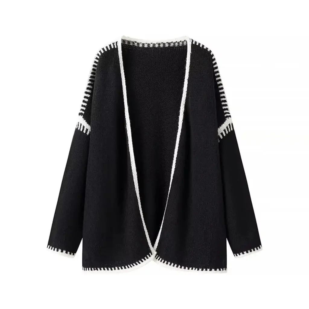 

Women's plus Size Cardigan Sweater Loose Fit Autumn Winter European And American Style Trendy Open Front Sweater Coat