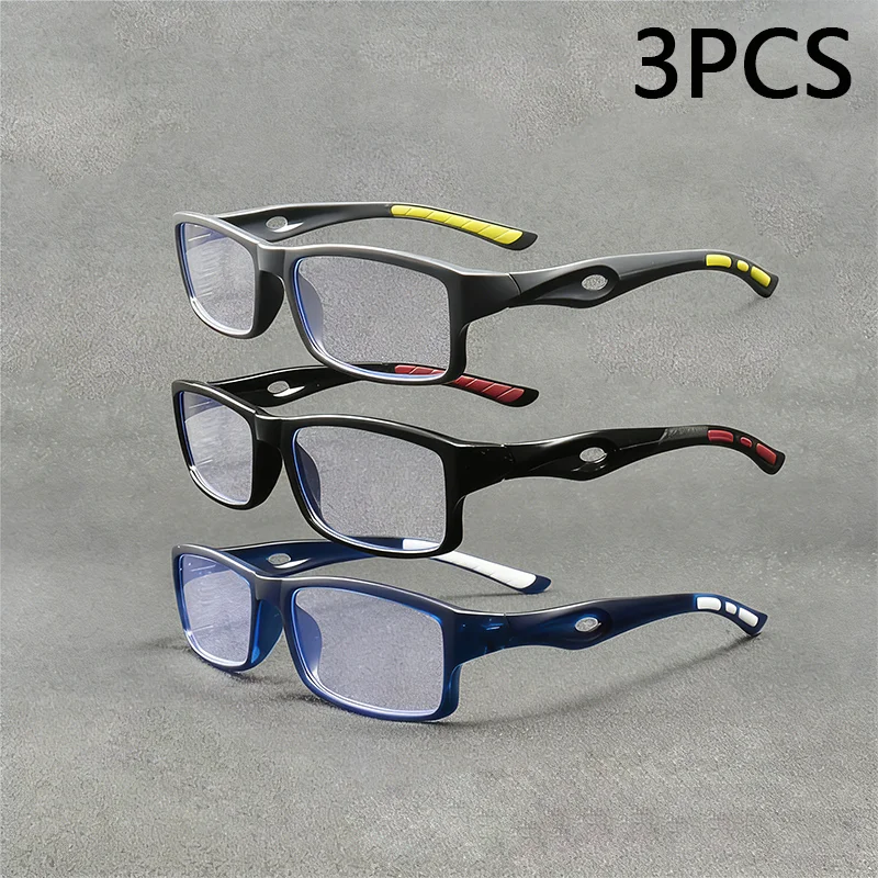Gafas de lectura deportivas anti luz azul para hombres y mujeres, ligeras, cómodas, con patillas antideslizantes, visión clara.