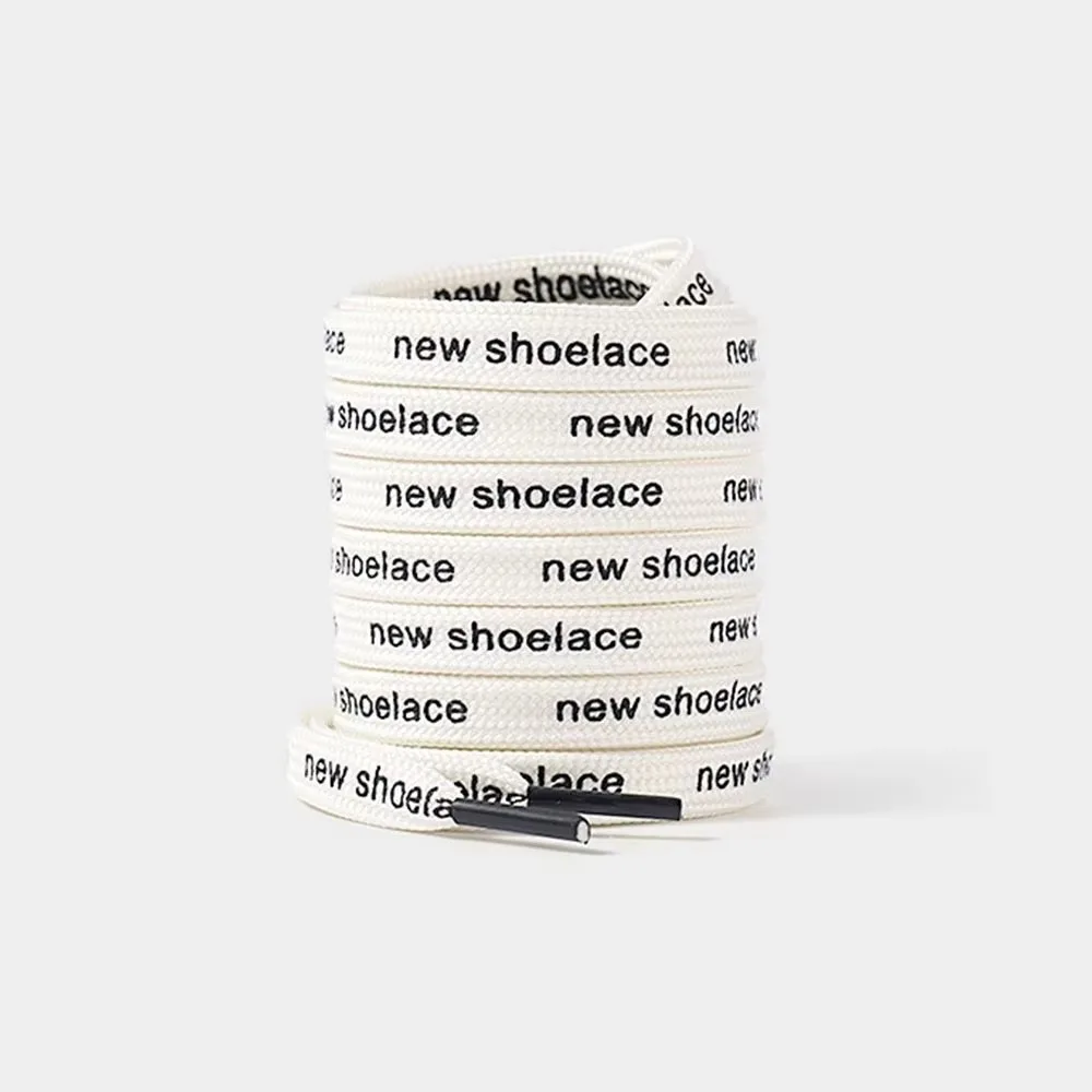 New 9mm Wide Printed Letter Shoelaces Casual Footwear Accessories Canvas Shoelace Double-Side Sneakers Ropes