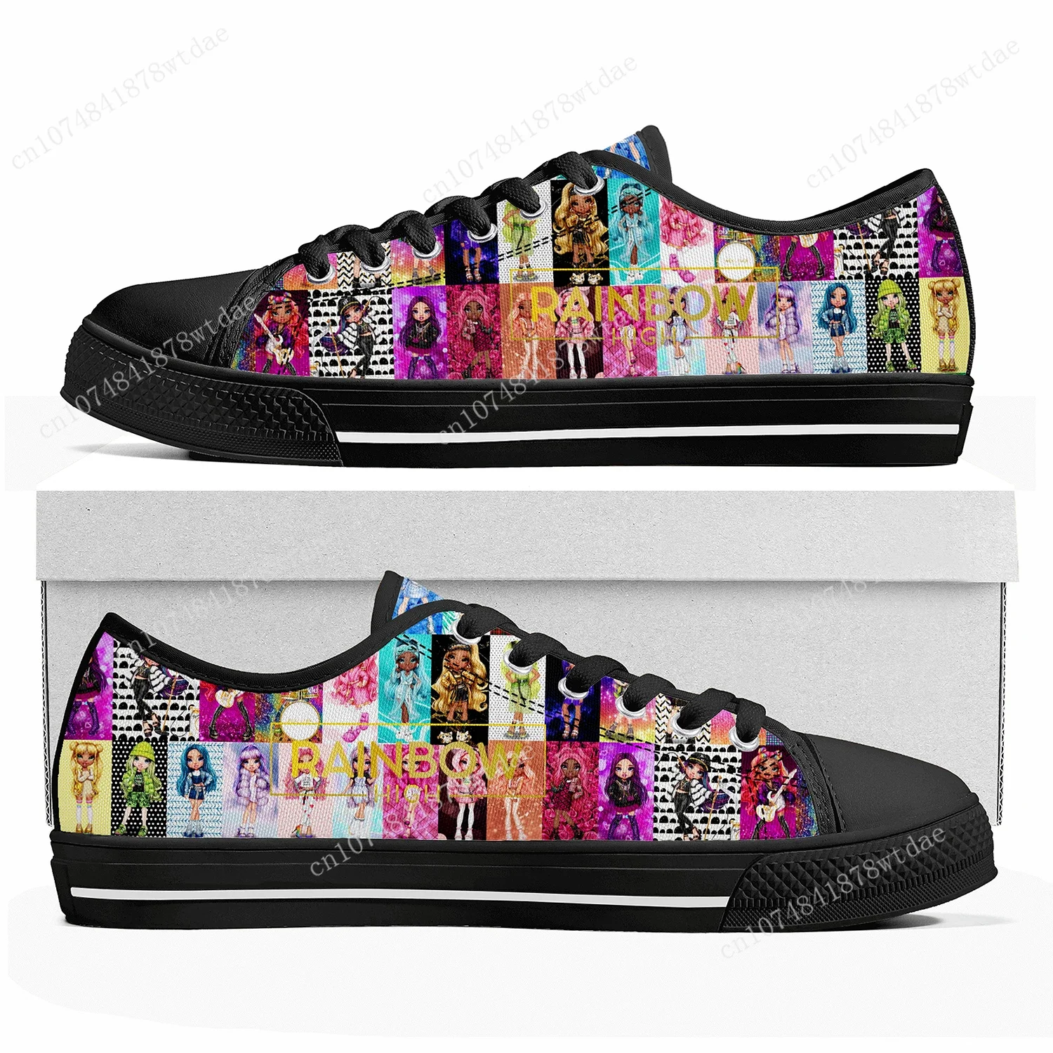 Rainbow High Girls Low Top Sneakers Womens Mens Teenager Fashion High Quality Canvas Sneaker Casual Anime Cartoon Customize Shoe