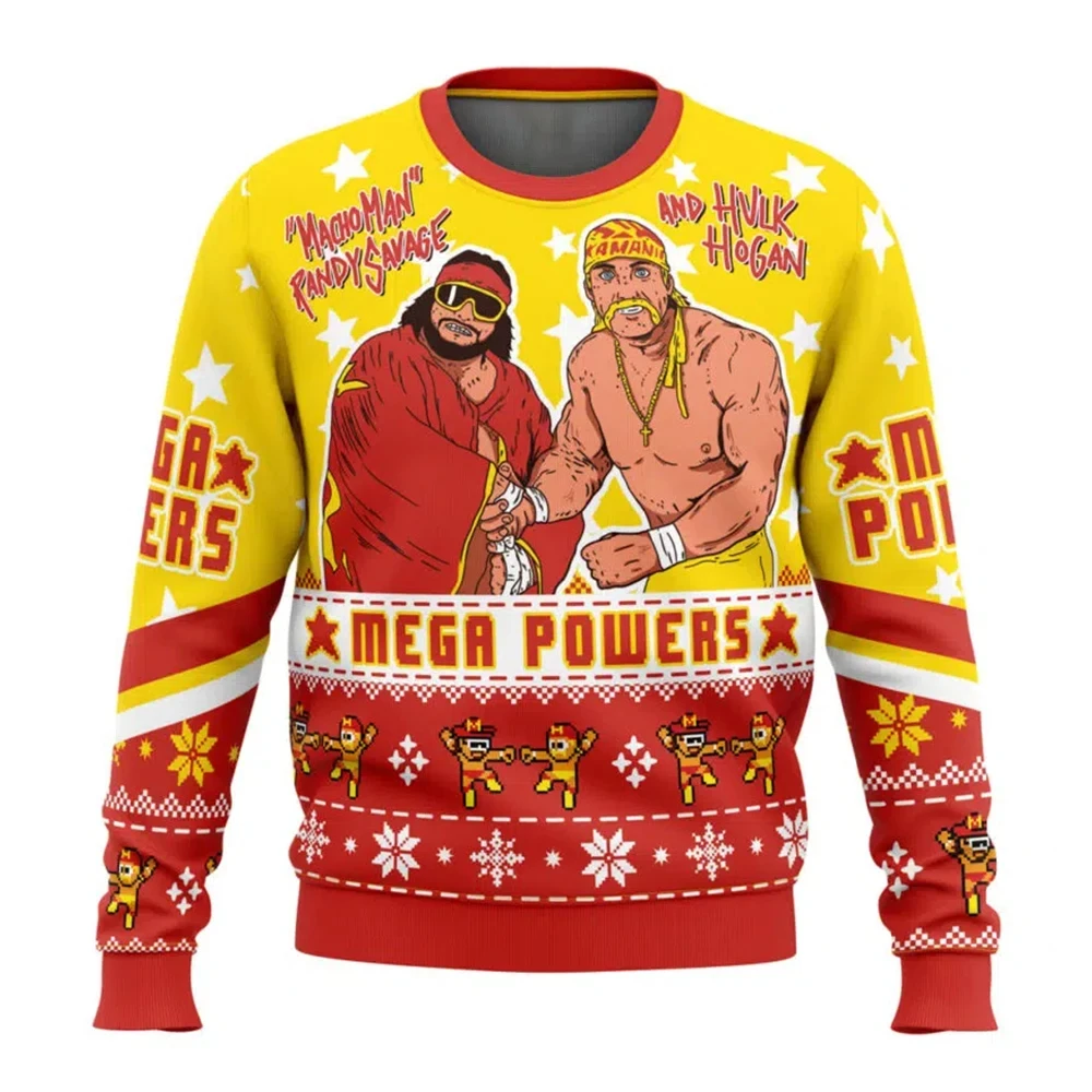 Sweat à capuche à col rond Mega Powers pour hommes et femmes, carnaval de Noël, cadeaux à la mode, décontracté, nouveau, 24-25