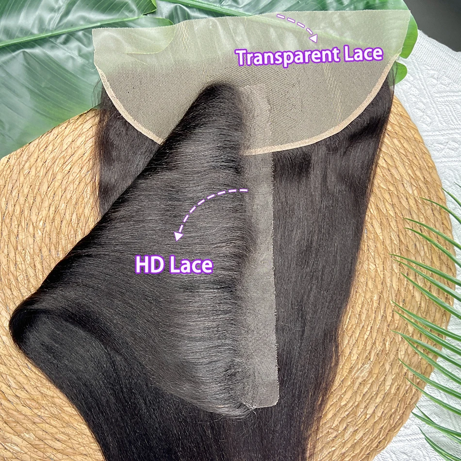 

13x4 HD Прозрачный кружевной фронтальный парик Light Yaki Straight из 100% натуральных человеческих волос с осветленными узлами, предварительно выщипанными волосами и невидимым кружевом, натуральный цвет волос