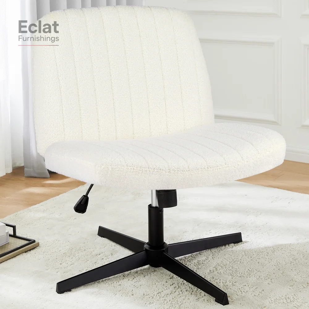 

SWEETCRISPY Cross-Legged Chair,No Wheels Armless Swivel Home Office Chair