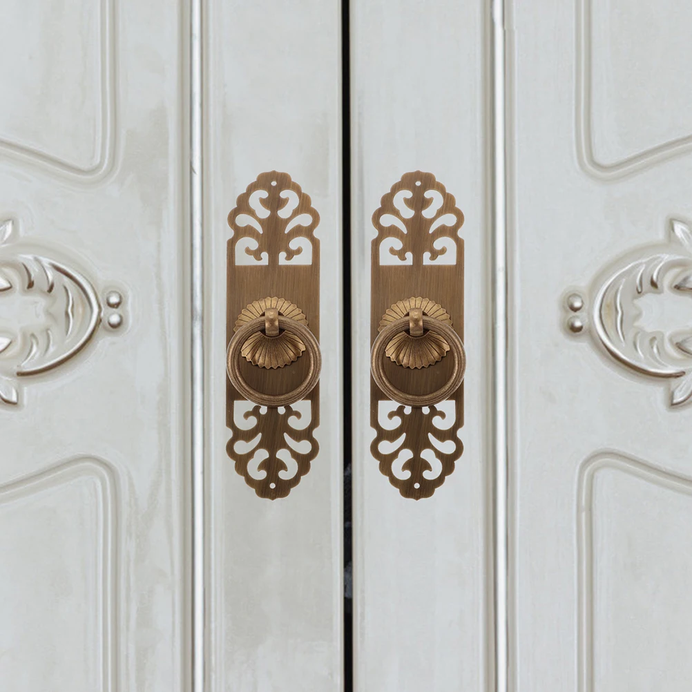 

2pcs Pure Copper Retro Drawer Pulls Golden Cabinet Handles Wardrobe Hardware Bathroom Furniture Design