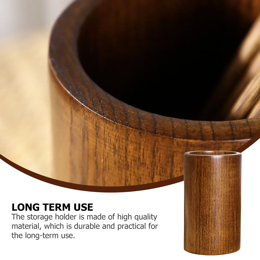 

1Pcs Kitchen Wooden Chopstick Storage Holder Round Cutlery Bucket Multipurpose Organizer for Home Kitchen Chopstick Holder