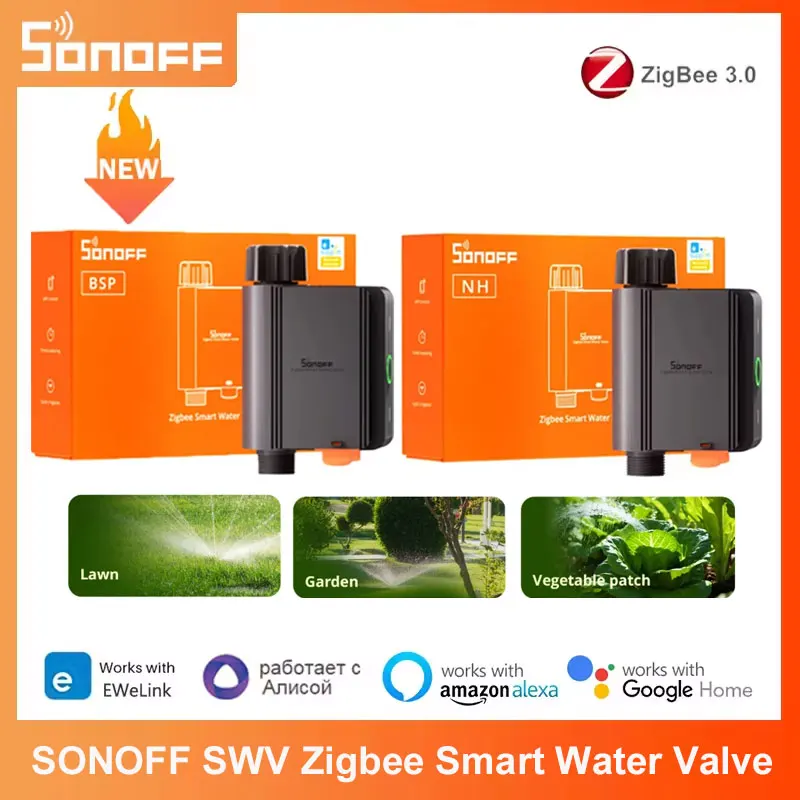 

SONOFF SWV Zigbee 3.0 Smart Water Valve IP55 Automatic Irrigation System Setting Timing Smart Living For eWeLink Alexa Google