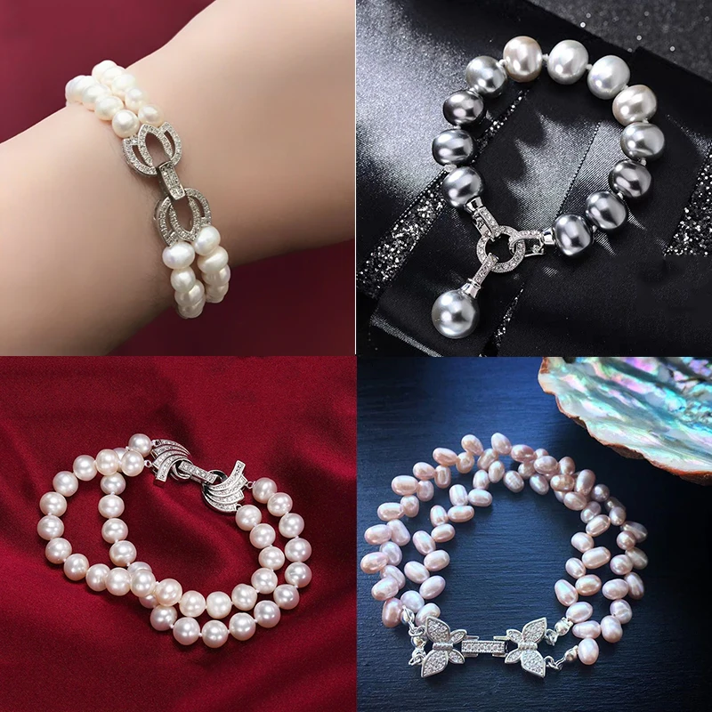 Juya DIY Locks Material Supplies Connector Fastener Clasps Accessories For Women Natural Stones Pearls Bracelet Necklace Making