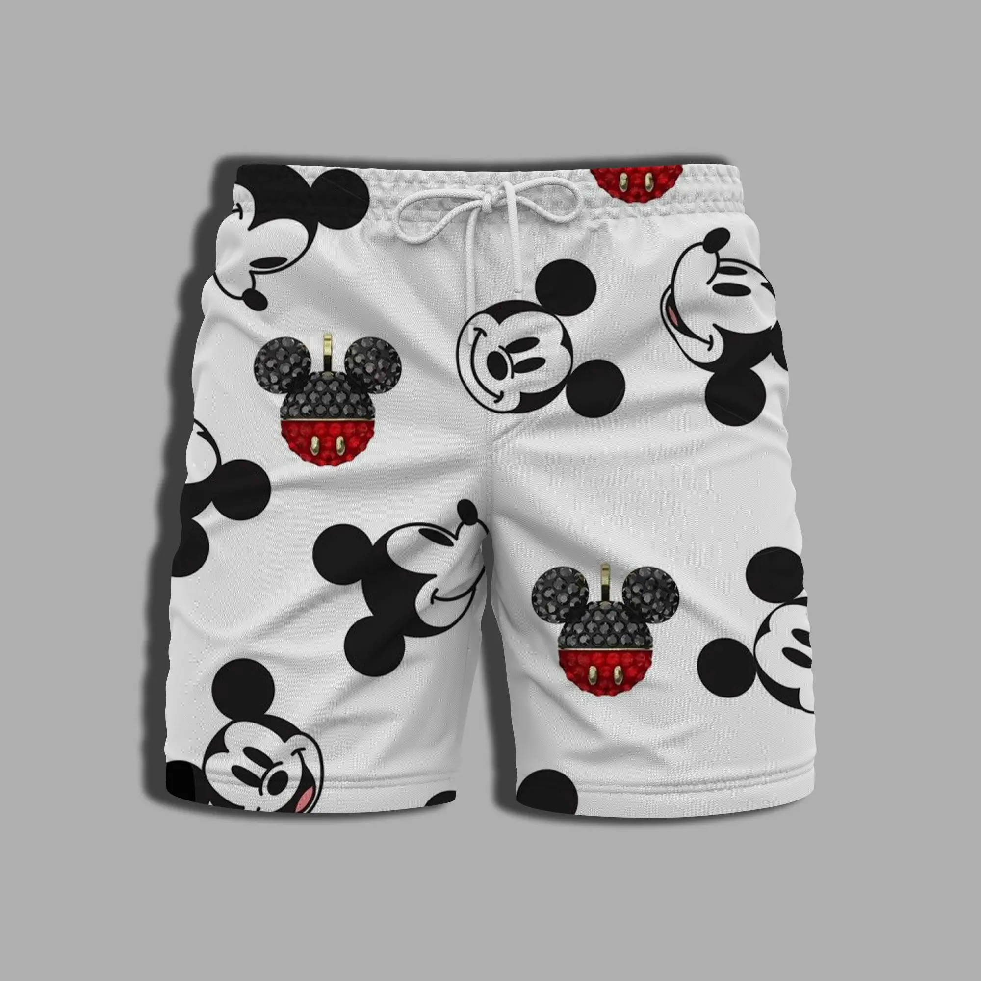 Men\'s Shorts for Women Whole Swimsuit Beach Pants Summer Bathing Suit Man Minnie Mouse Printing Gym Disney Mickey Clothing Male