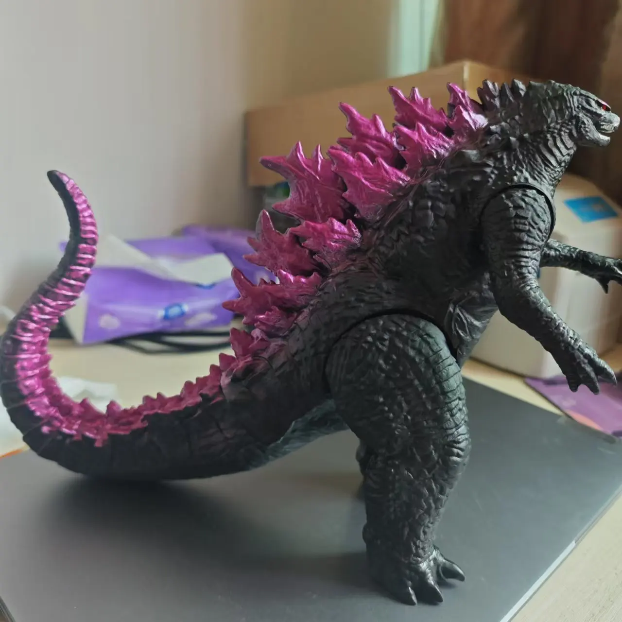 23cm Purple Furious Godzilla Model toy soft rubber joint movable doll Children's holiday gifts