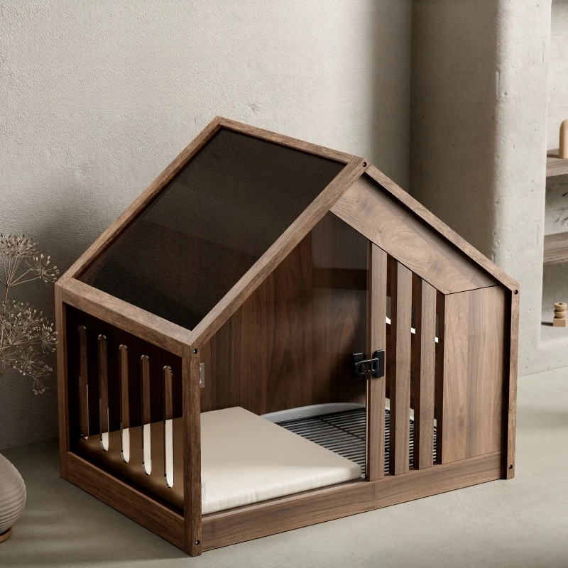 

Dog Cage with Toilet Solid Wood Dog House Indoor Pets Small Luxury Villa
