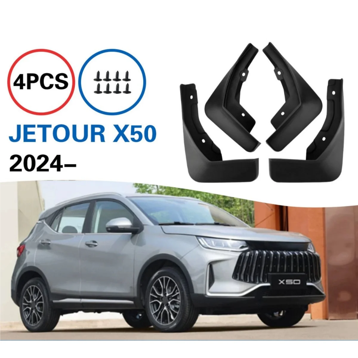 

4Pcs Front Rear MudFlaps For CHERY‌ Jetour X50 2024 2025 Mudguards Mud Flaps Splash Guards Fender Wheels Fender Car Accessories