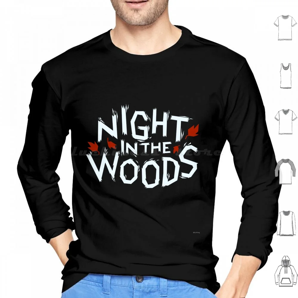 Night In The Woods Logo Hoodies Long Sleeve Night In The Woods Mae Gregg Angus Bea Game Games Nightmare Eyes Autumn