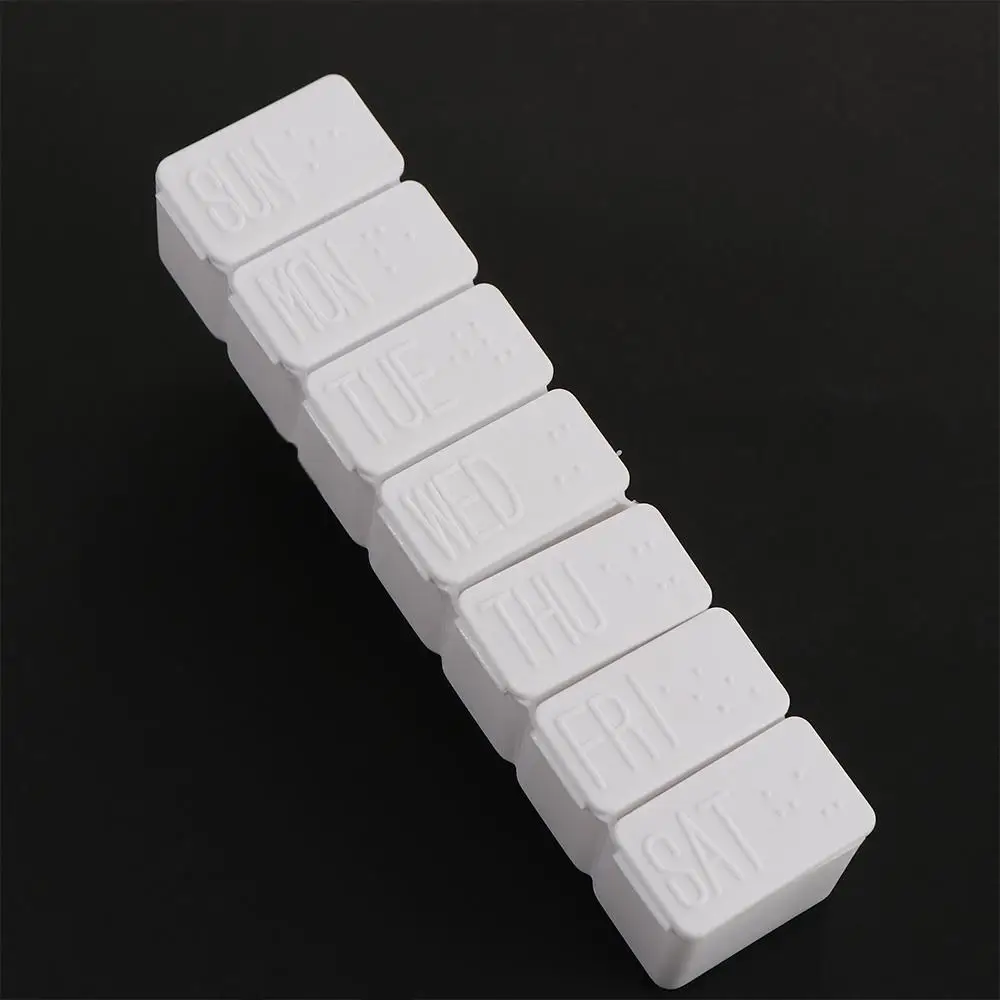 Quality Promotion Tablet Case Container Organizer 7 Day Weekly Medicine Pill Storage Box Braille Medication Organizer Pill Case