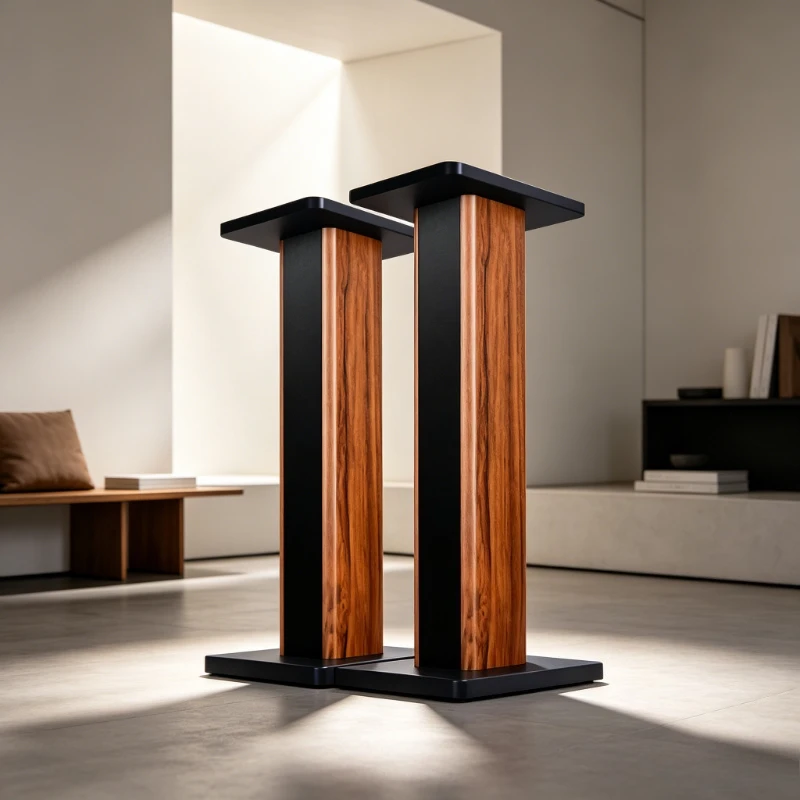 Solid Wood Speaker Stand Floor Standing Bookshelf Speaker for Home Theater Pair Wooden Audio Rack for Living Room Surround Sound
