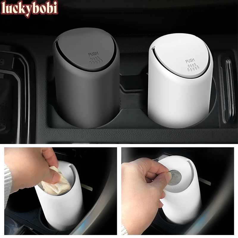 

Silicone Car Garbage Can Auto Press Type Trash Dust Case Rubbish Organizer Storage Box Car Interior Accessories for Car