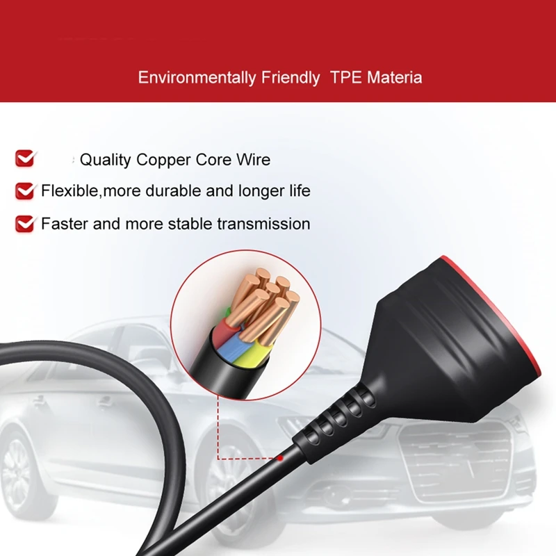 Super Sale OBD2 Extension Cable 16 Pin Male to Female Diagnostic Adapter