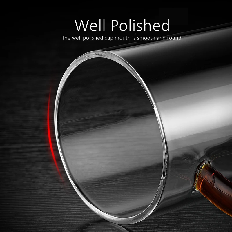 GEDO Ultra Hard Glass Water Cup 350ml and 500ml Capacity Office Tea Cup Fall Resistant Breakfast Milk Mug Canteen Beer Mark Cup