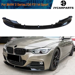 ABS Carbon Look Glossy Black Front Bumper Lip Splitters Spoiler For BMW F30 F31 M Sport 2012 - 2018 3 Series Bumper Guard