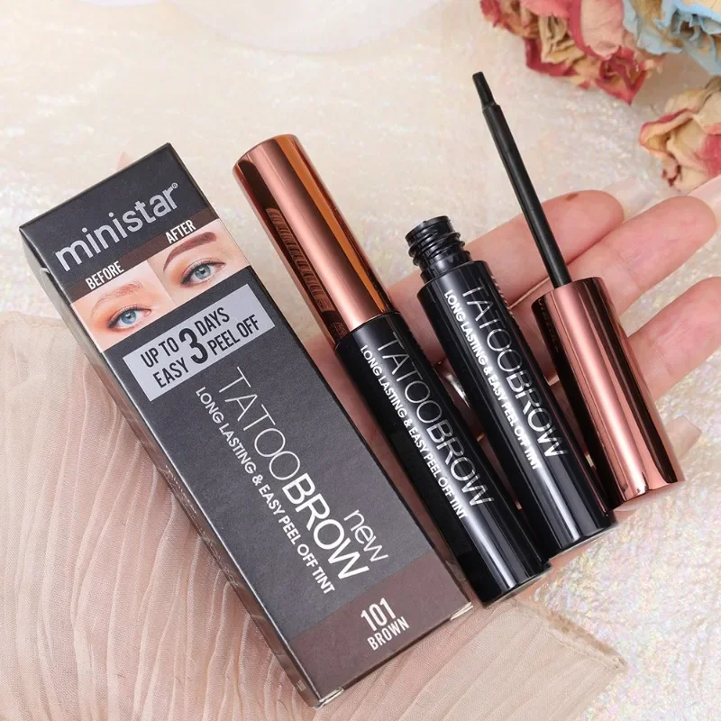 Peel Off Dye Eyebrow Gel Makeup Semi-Permanent Waterproof Lasting Eye Brow Tattoo Tint Sweatproof Tearing Eyebrow Cream Cosmetic