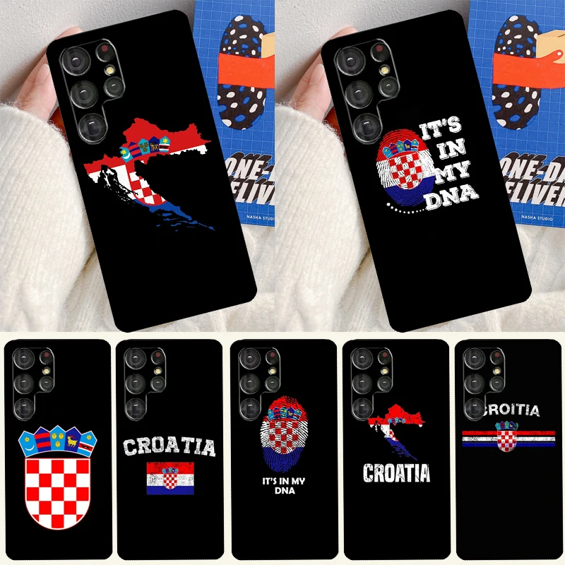 Croatia Flag Coat of Arms Soft Case For Samsung Galaxy S25 Ultra S9 S10 S20 FE S21 S22 S23 Plus S24 Ultra Funda Cover
