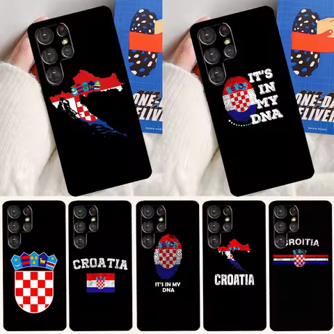 Croatia Flag Coat of Arms Soft Case For Samsung Galaxy S25 Ultra S9 S10 S20 FE S21 S22 S23 Plus S24 Ultra Funda Cover