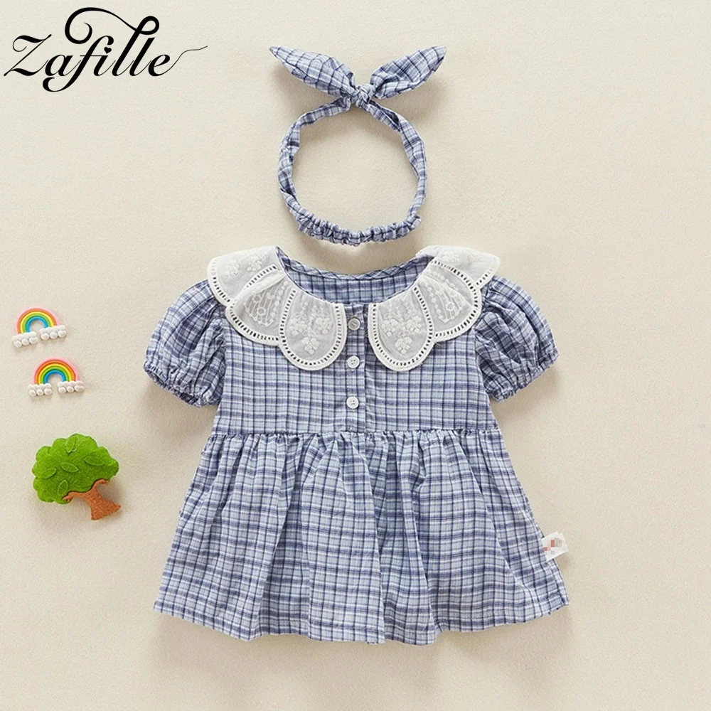 ZAFILLE Twins Baby Clothes Plaid Brother Sister Matching Outfit Summer Newborn Infant Clothing Casual Boys Girls Bodysuit Romper