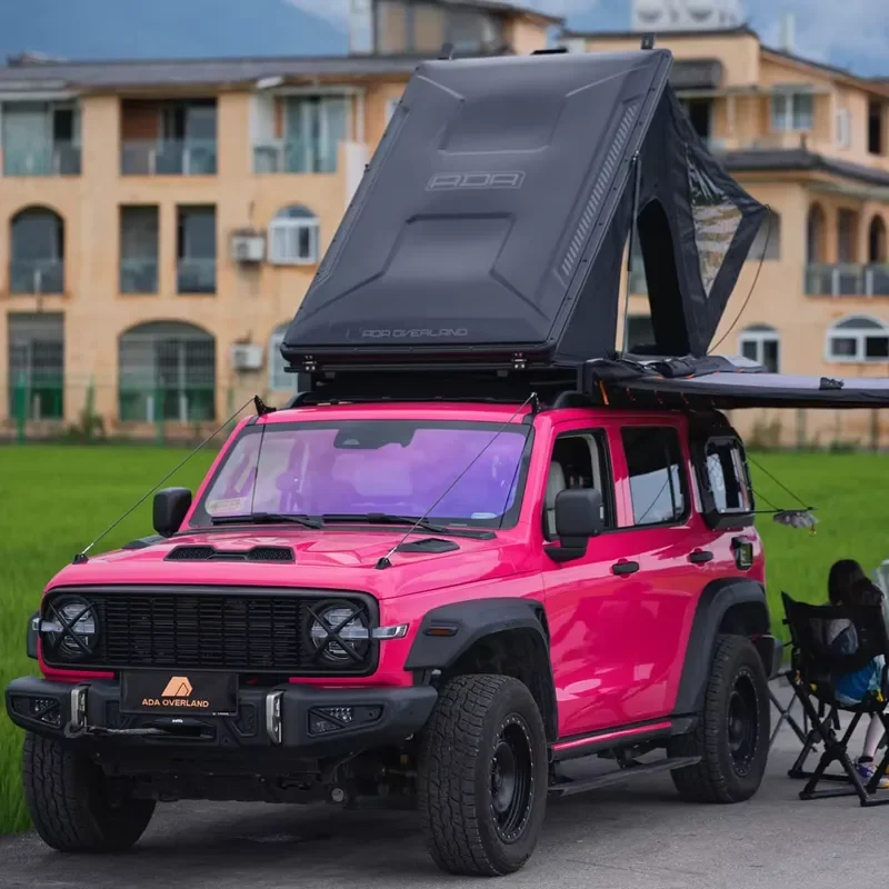 ADA Hard Shell RTT Car Roof Top Tent with Matching Luggage Racks, Waterproof Hard Tente De Toit for Outdoor Camping