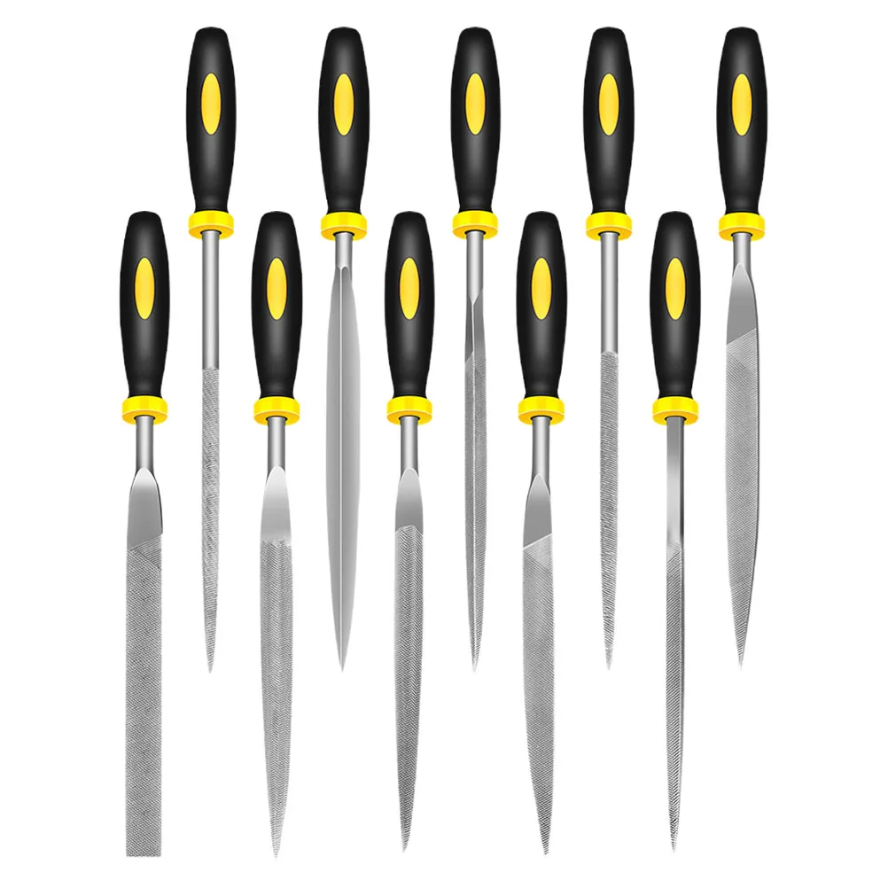 

10 pcs Diamond File Set Sturdy Steel High Hardness Practical Grinding Files Woodworking Metal Polishing Tools Hardwood Deburring