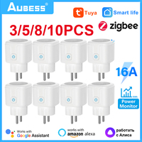 Zigbee Smart Plug 16A EU Socket Tuya Smart Life APP Work With Alexa Google Assistant Alice Voice Control Power Monitor Timing