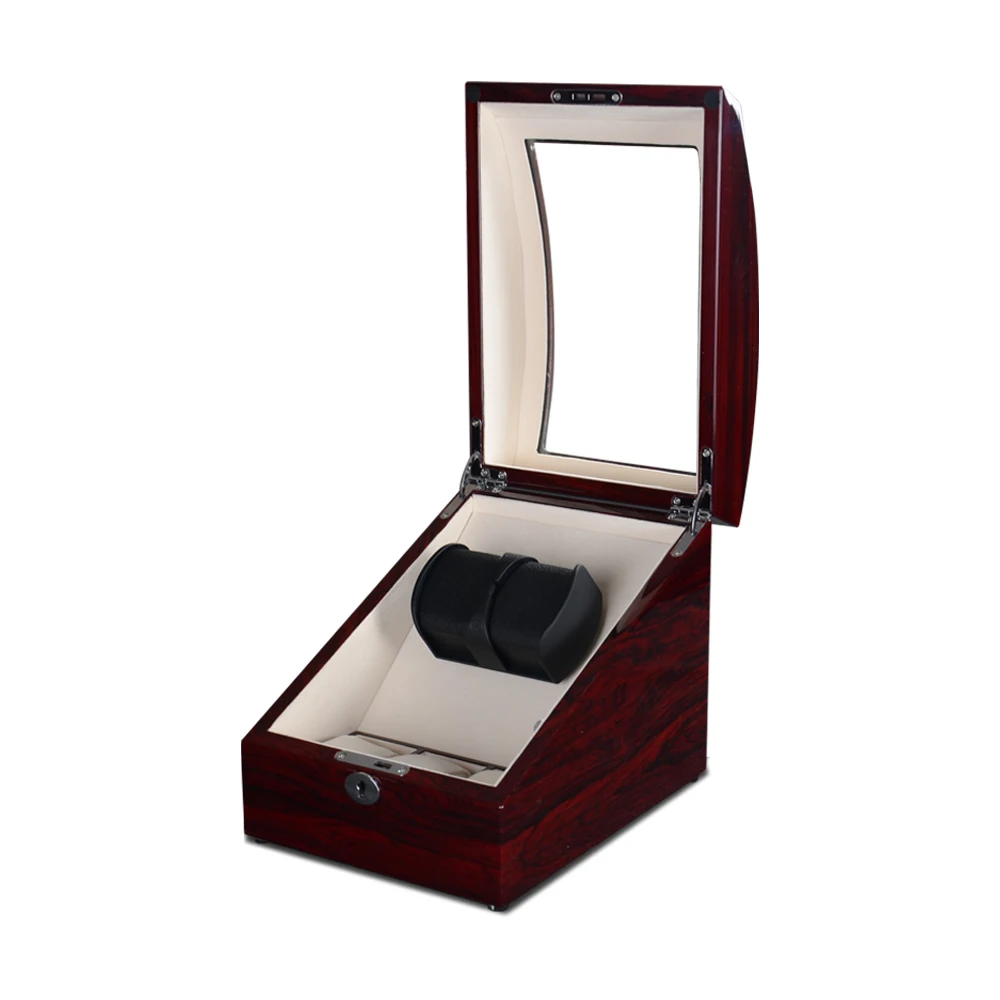 2+2 Watches Winder Box Luxury Wooden Watch Box for Automatic Watches Quiet Japanese Motor with AC Adapter Gift for Men
