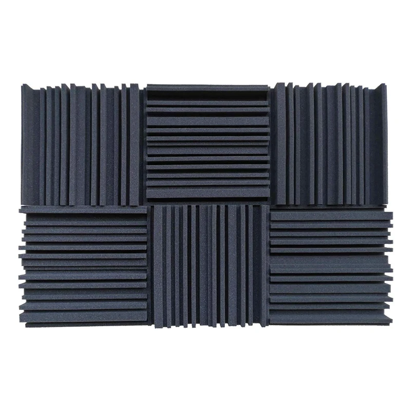 6 Pcs Acoustic Studio Absorption Foam Panel Broadband Sound Absorber Periodic Groove Structure