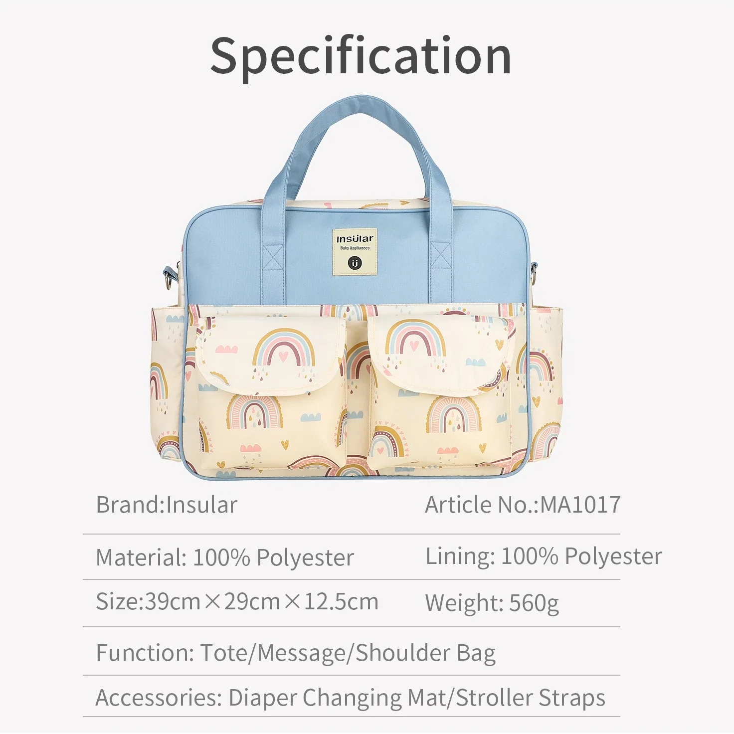 INSULAR Vrouwen Single-schouder Crossbody Multifunctioneel Gebruikt Mode Moeder Tassen Waterdichte Moederschap Handtas Grote capaciteit