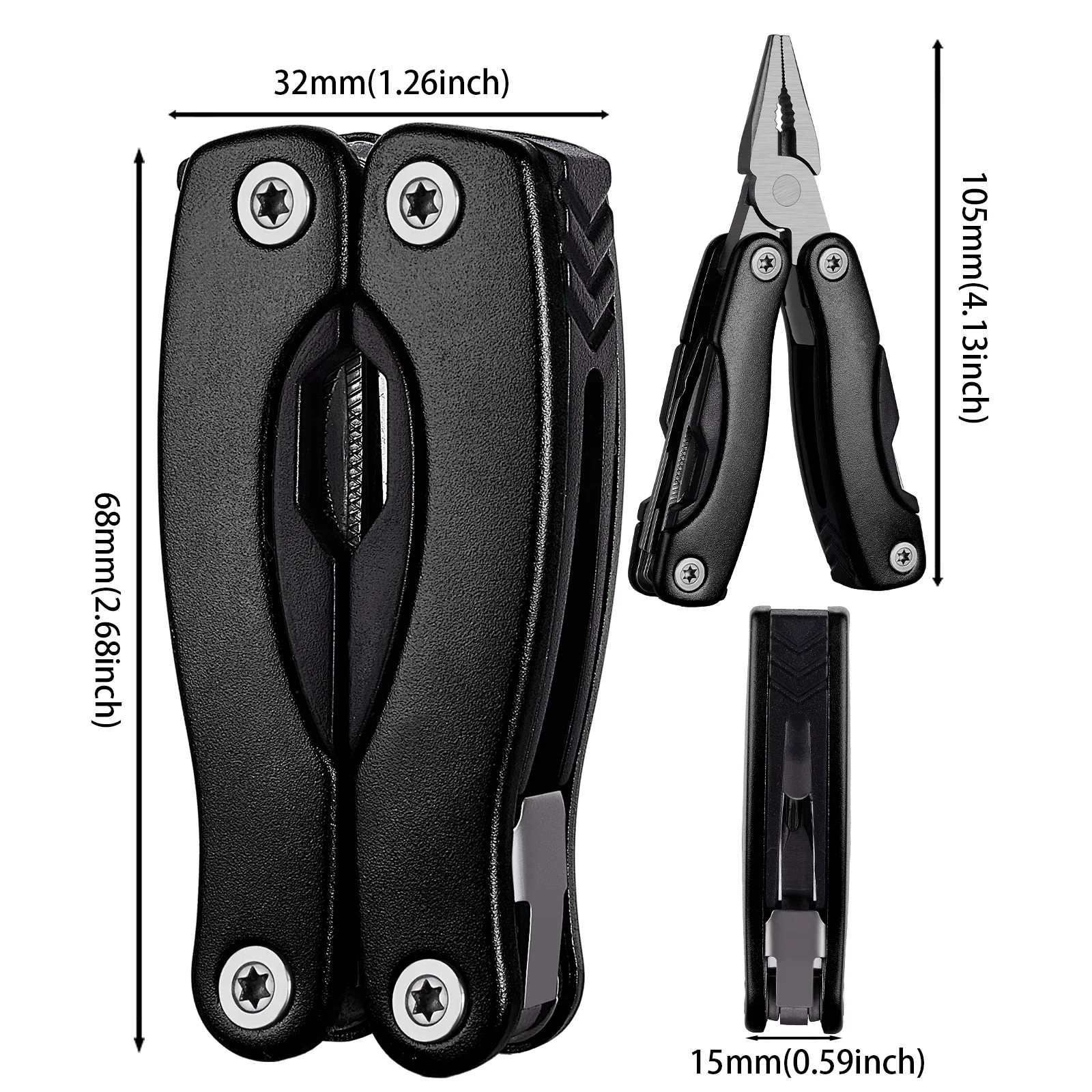 Professionelle Multifunktions-Klappzange, Mini-EDC-Handwerkzeuge aus Edelstahl, tragbar, für Outdoor-Camping und Überlebensausrüstung – Detail 16