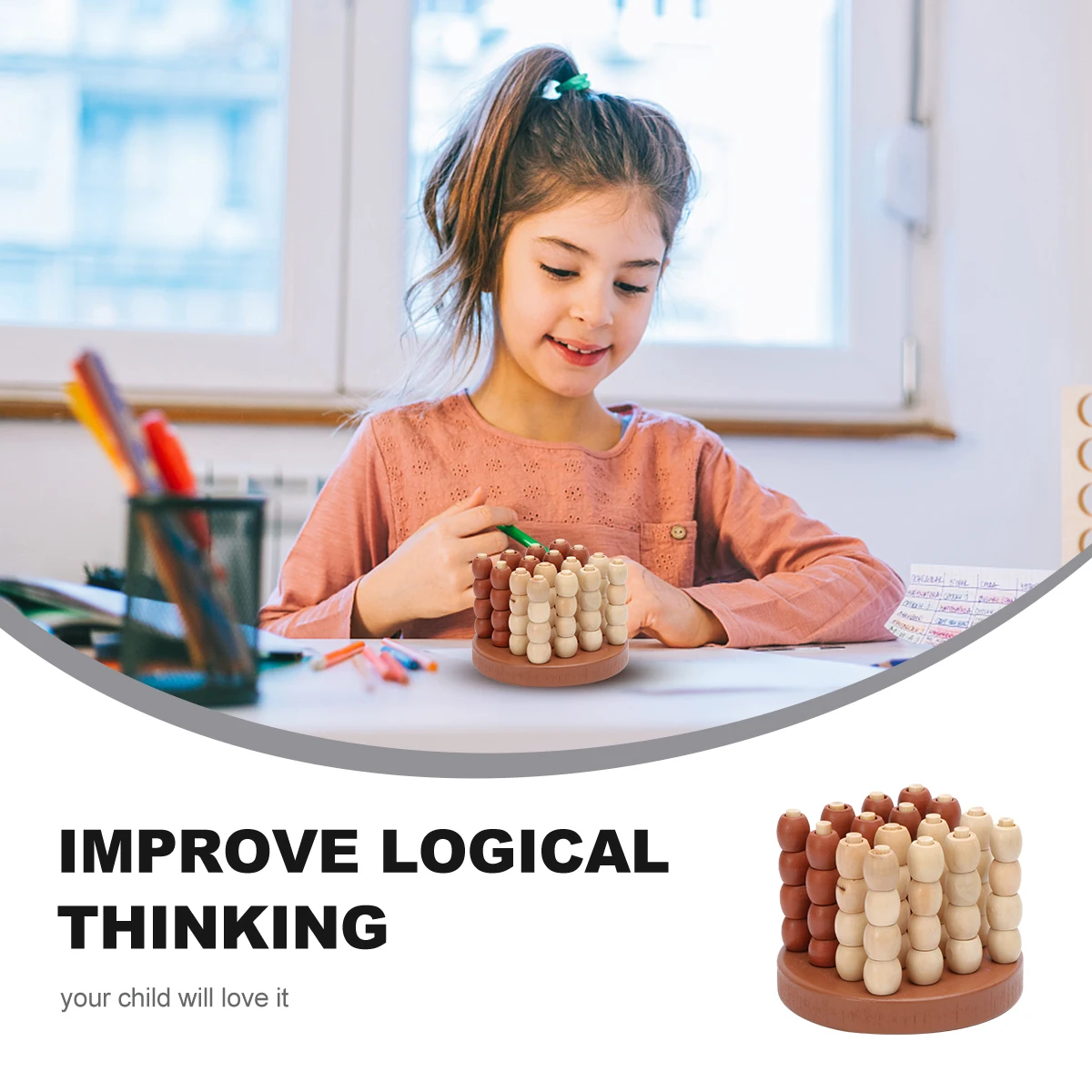 

1Pcs Four-in-A-Row Checker Game Educational Board Game for Family Travel Parent- Interactive Fun