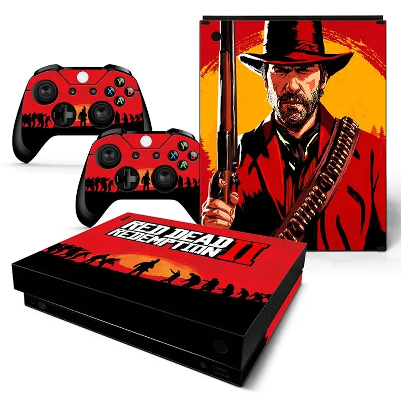 Red dead redemption 2 skin Sticker Decal For Xbox One X Console and 2 Controllers For Xbox One X Skins Stickers Vinyl