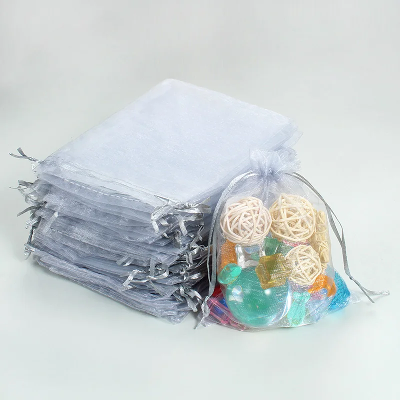 7x9 50 Stück Elegante Transparente Organza-Geschenktüten mit Kordelzug für Kosmetik, Parfüm, Bastelarbeiten und Kleine Geschenkverpackungen – Detail 12