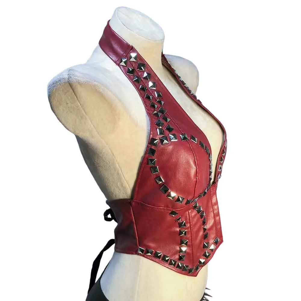 Goth Tops Spiked Grunge Vkei with Spikes Festival Outfit Gothic Tank Y2K T-shirt Emo Clothing Punk Rock Clothes Rave