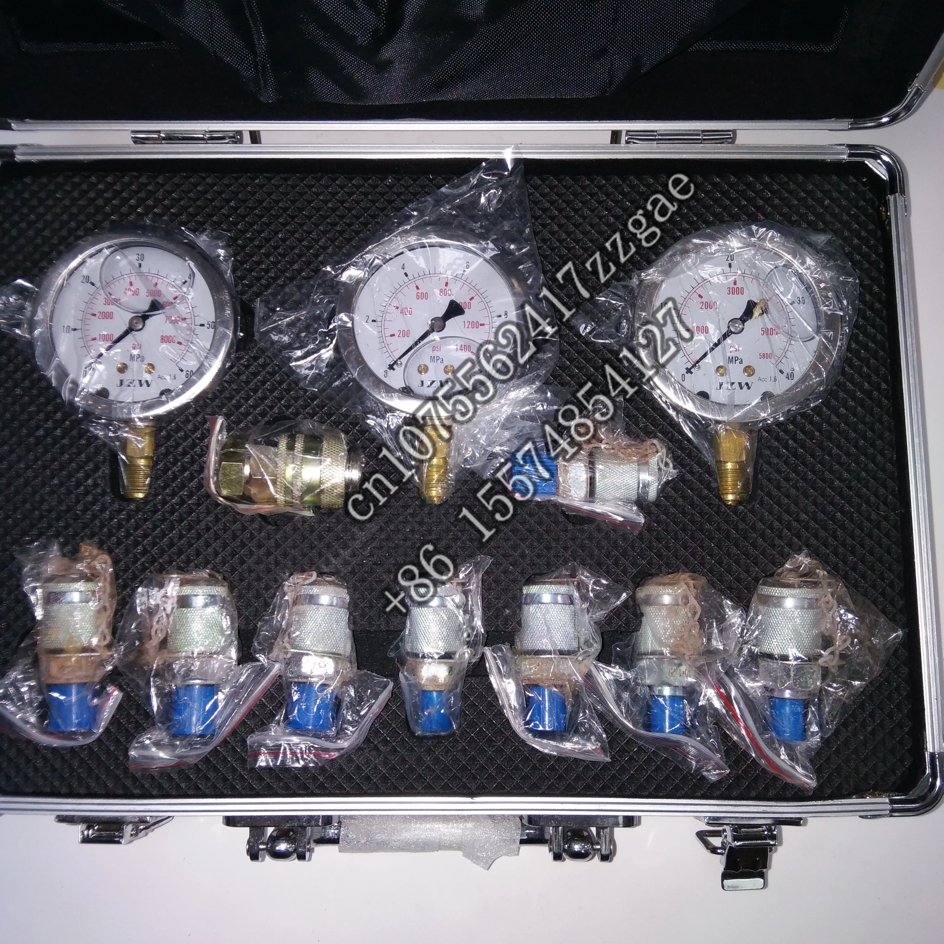 Excavator Fuel Hydraulic Pressure Gauge, Pressure Gas Pressure Portable Test Kit