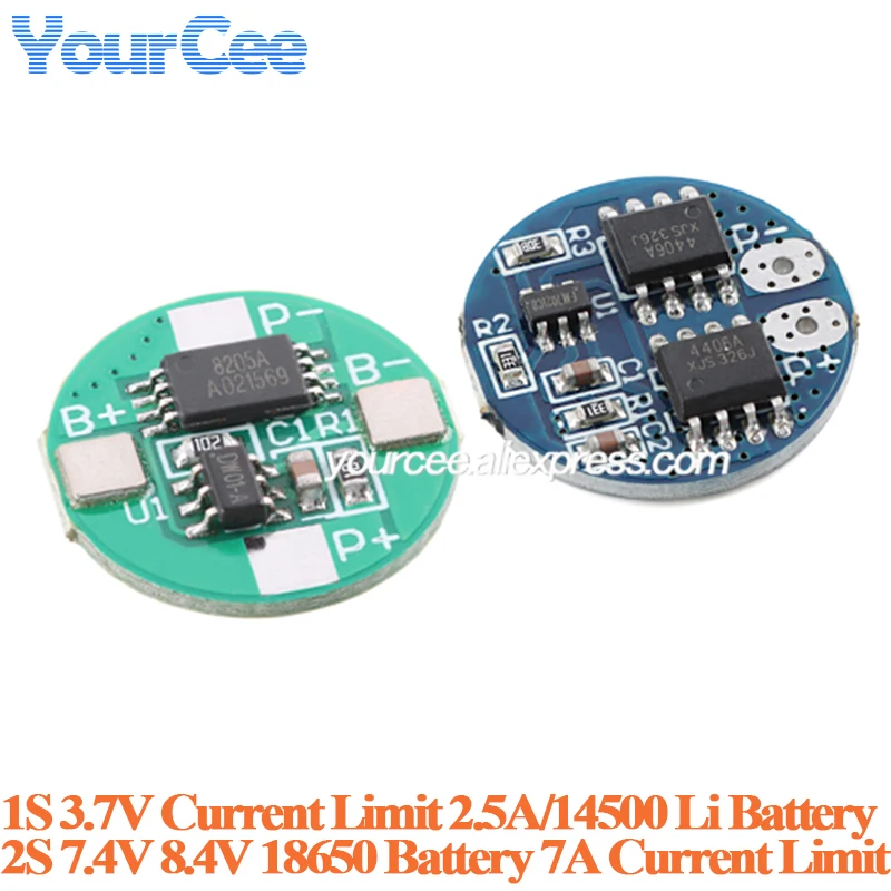 20 szt./1 szt. 3.7V 1S 2.5A 14500 Li-ion BMS PCM Moduł Ochronny Baterii 2S 7.4V 8.4V z Zabezpieczeniem Przed Przeładowaniem i Nadmiernym Rozładowaniem
