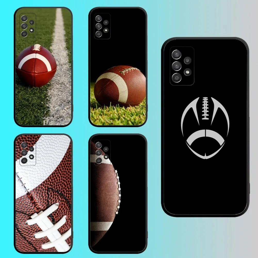 Rugby American Football Sport Phone Case For Samsung S 25,24,21,22,23,30,20,Ultra,Plus,Fe,Lite,Note,10,9,5G Black Soft