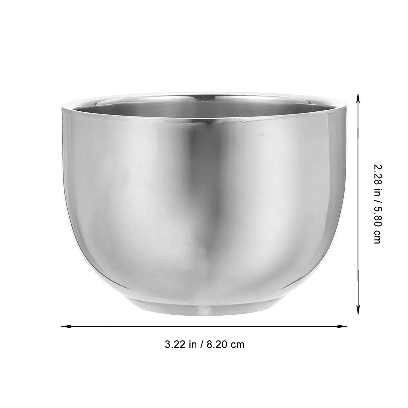 Stainless Steel Shaving Bowl Portable Compact Size Stable Rounded Base Household Shaving Mug Professional Shave Bowl Men Supply