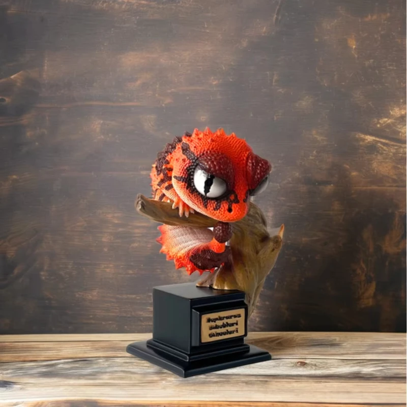 

Folk Art Style Artificial Resin Crafts Gecko Statue Lizard Theme Reptile Sculpture