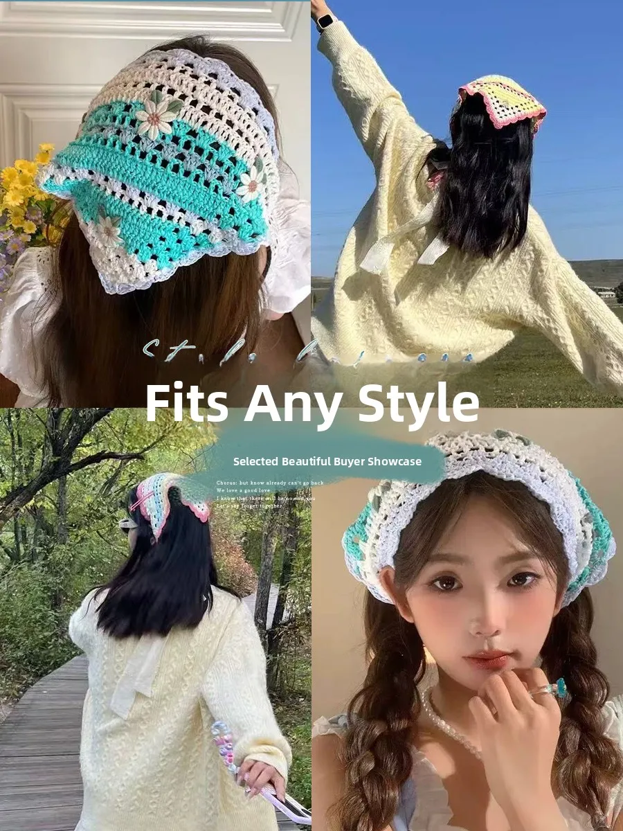

Casual Triangular Scarf Hairband n Sle Summer New Arrival Photoaphy Prop Floral Patterned Head Wrap for Women