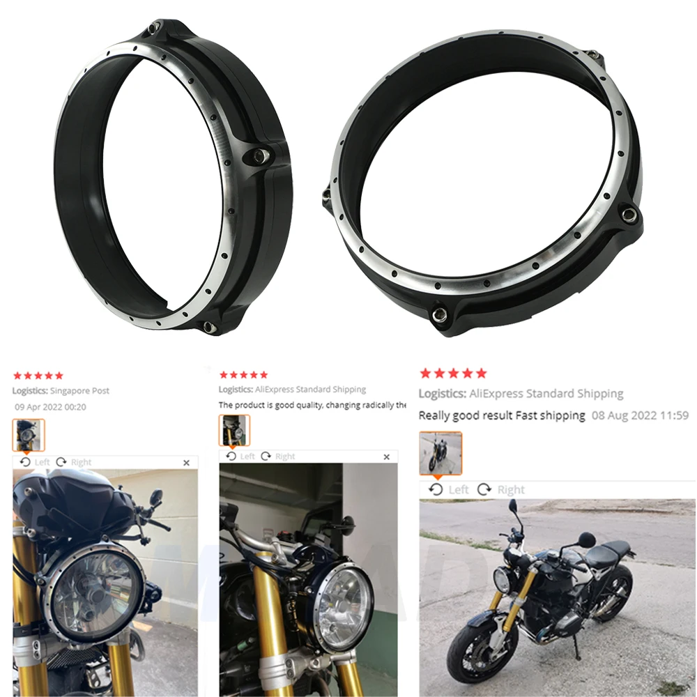 Motorcycle Aluminum Headlight Bezel Trim For BMW R NINE T r 9t nineT rninet Scrambler Pure /5 2014 2015-2023 Headlamp Ring Cover