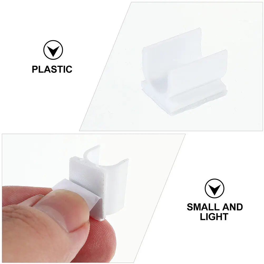 125Pcs Plastic Pen Clip Adhesive Pen Fixing Holder for Desktop Whiteboard Office Pencil School Supplies Plastic Pencil Holder