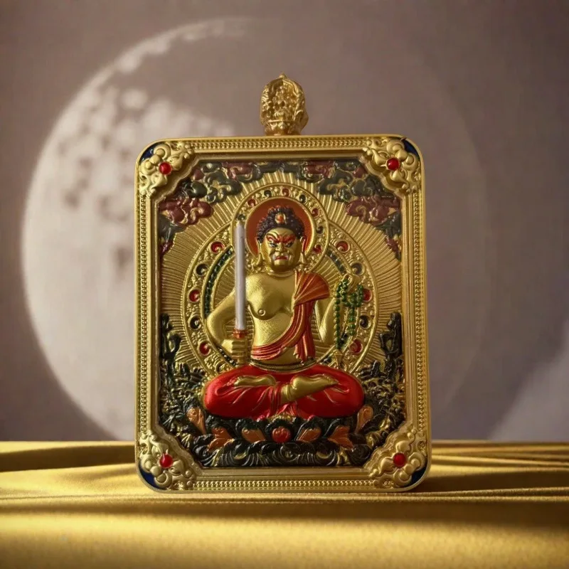 تاي سوي طويل Wutai Wuye جبل Tangka Guangji التنين الملك Manjusri بوديساتفا قلادة اثني عشر زودياك قلادة السنة الأصلية الذكور #2