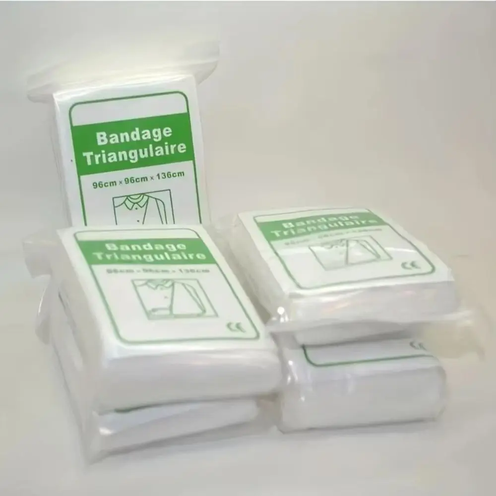10Pcs Non-Woven Hemostatic Kaolin Gauze Fracture Fixation Arm Wrapping Stop Bleeding Gauze Z Folding 10Pcs Triangular Bandage
