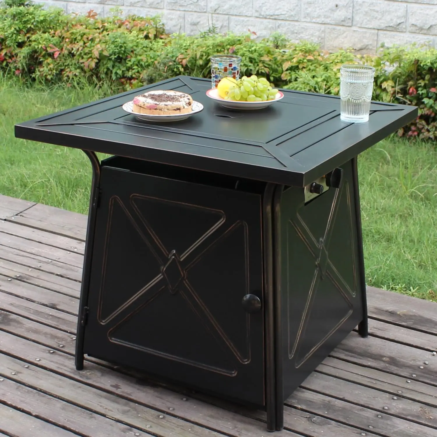 28 inch Propane Fire Pit Table 50000 BTU Outdoor Patio Heater Metal Backyard Garden, Customized