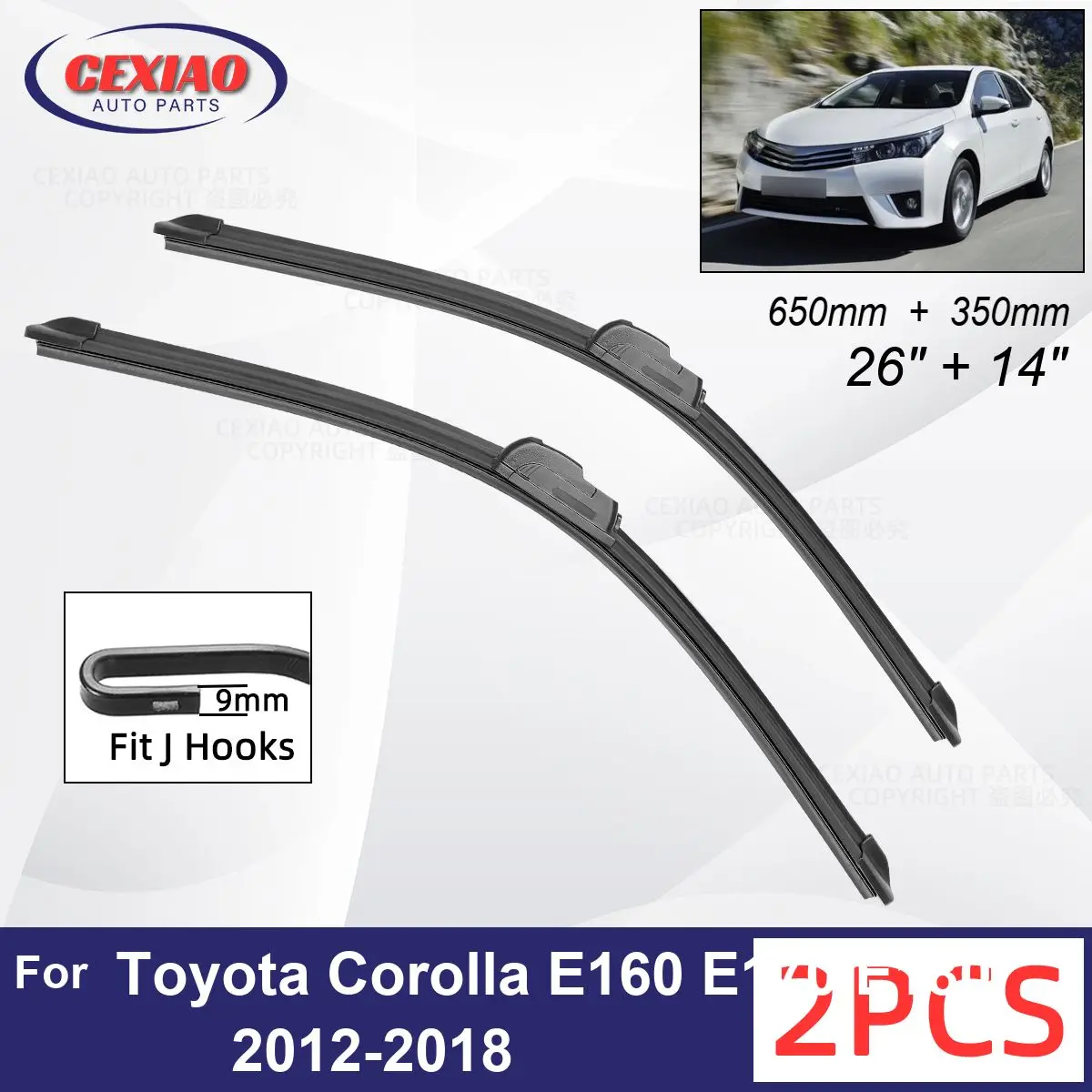 

Car Wiper For Toyota Corolla E160 E170 E180 2012-2018 Front Wiper Blades Soft Rubber Windscreen Wipers Auto Windshield