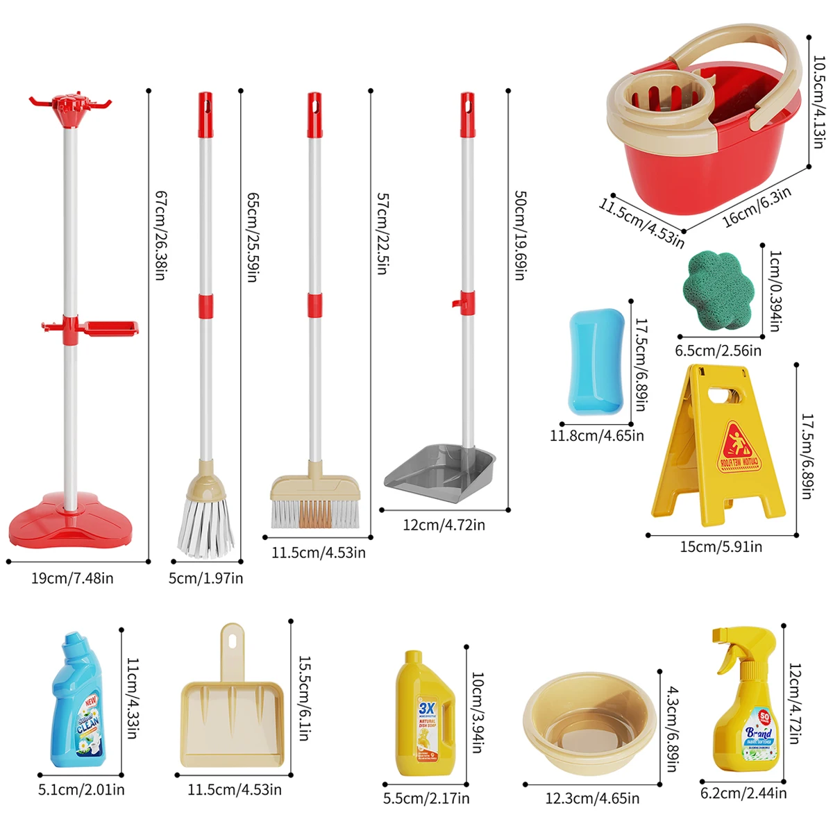 Kinderen Schoonmaken Speelgoed Set voor Peuters Mini Bezem Stoffer Mop Fantasiespel Huishoudelijke Benodigdheden Kits Montessori Speelgoed Meisje Jongen Geschenken